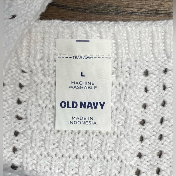 Old Navy Women's White Tie-Front Sweater Tank Top Scalloped Hemline Size L NWT - Picture 7 of 9